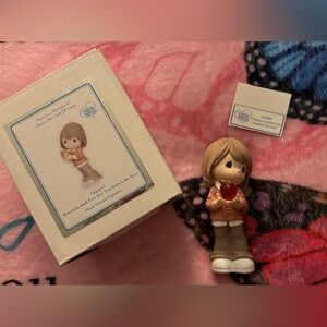 Precious Moments Teacher Figurine with Red Apple